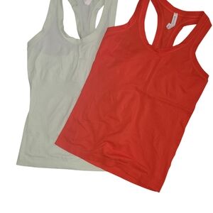 Women's Red and Light Green Tank Tops